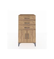 Hyperion Komodin Tek Raflı 3 Çekmeceli 2 Kapaklı 60x44x106 Çam-Çam