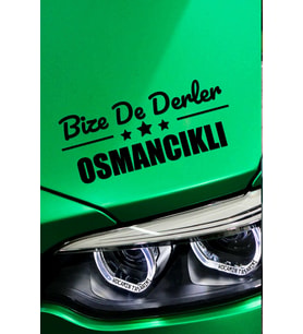 Çorum Osmancık Siyah Araç Sticker  Çorum Bize De Derler  Osmancıklı 40x15 cm Oto Sticker