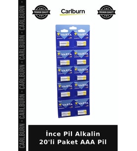 Özel Üretim Enerji Güçlü Uzun Ömürlü Kumanda Elektronik Ev İnce Pil Alkalin - 20'li Paket - AAA Pil