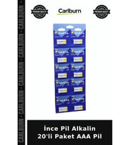 Özel Üretim Enerji Güçlü Uzun Ömürlü Kumanda Elektronik Ev İnce Pil Alkalin - 20'li Paket - AAA Pil