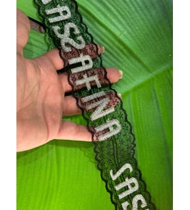 GÜMÜŞ SİMLİ YAZILI TÜL ŞERİT DİKİŞ GİYİM AKSESUARI EN 4 CM (1METRE)