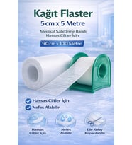 Kağıt Flaster 5 Cm X 5 M Medikal Sabitleme Bandı Hassas Ciltler İçin 1 Adet