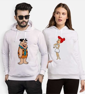 Tshirthane Fred Wilma Çakmaktaş Sevgili Kombinleri Kapüşonlu Kombini (Tek Ürün Fiyatıdır.)