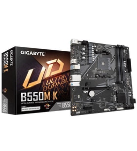 GIGABYTE B550M-K B550 DDR4 (Vga Yok) GLan mATX HD DP USB3.2 2xM2 AM4 AMD Anakart (Siyah)