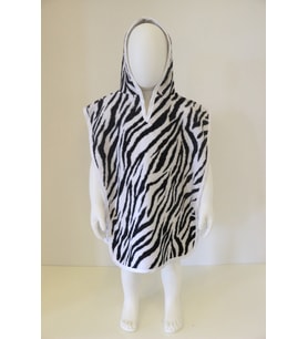 Ender Home Bebek Pançosu Çocuk Pançosu Baskılı Kapşonlu Bukle Havlu Panço 7-8 Yaş-Zebra Des