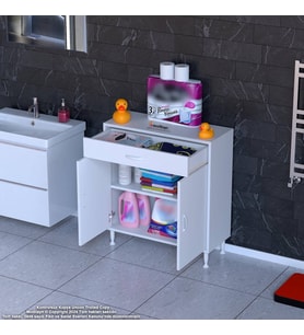 Modilayn EMİR 85x88x32,5 cm 1 Çekmece 2 Kapak 1 Raf 2 Bölme Çok Amaçlı Banyo & Mutfak Dolabı