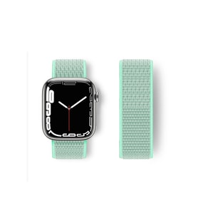 Uray store Apple Watch 42mm Hasırlı Cırtcırtlı Kordon - Turkuaz
