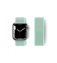 Uray store Apple Watch 42mm Hasırlı Cırtcırtlı Kordon - Turkuaz
