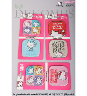 DEKOMUS İLE LİSANSLI YENİ SEZON HELLO KITTY 2'Lİ BARDAK ALTLIĞI