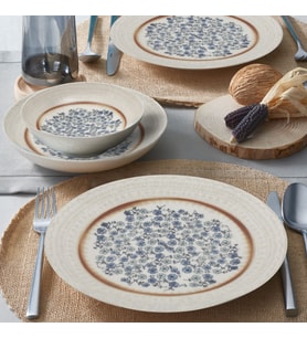 GÜRAL PORSELEN Camelia 24 Parça 6 Kişilik Bone Yemek Takımı - 22153