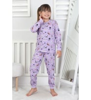 Uzun Kollu Cute Cat Desenli Kız Çocuk Pijama Takımı