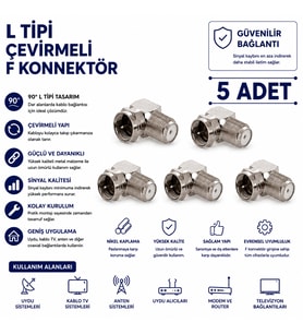 L Tipi F Konnektör 5'li