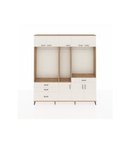 Arges Gardrop 8 Raflı 4 Çekmeceli 3 Askılı 220x30x243 Çam-Aytaşı