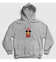 Presmono Unisex Gri Sunglasses Chicken Tavuk Kapüşonlu Sweatshirt 413722tt (Gri)