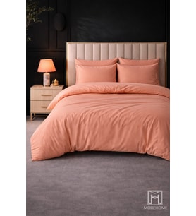 More Home Tek Kişilik Yorgan Kılıfı + Yastık Kılıfı  Somon
