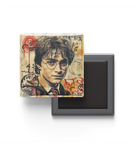 Harry Potter - Baskılı Buzdolap Magneti Kare - 9x9 cm