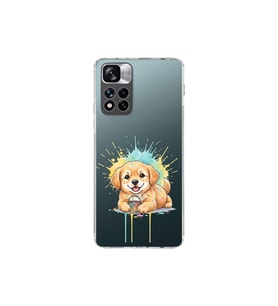 Xiaomi Redmi Note 11 Pro Plus 5G ile Uyumlu Splash Köpek Tasarımlı Şeffaf Silikon Kılıf