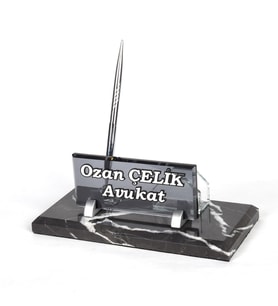Mermer Masa İsimliği 3D Modern Tasarım Ofis Masa Dekoru (TABA-TABA)