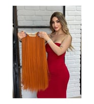 PerukAvm Luxury Düz YARIMAY+2 Yan Çıtçıt Bakır