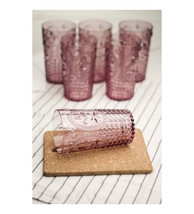 Akrilik Mürdüm 6lı Uzun Bardak & Su Meşrubat Bardağı 750 ml ( Büyük Boy & Cam Değildir )