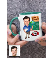 Erkek Coğrafya Öğretmenine Hediye Karikatürlü Yeşil Kupa Bardak