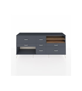 Hyperion Konsol 2 Raflı 7 Çekmeceli  220x44x99 Antrasit-Çam/Antrasit