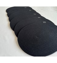 Jüt Amerikan Servis Sofra Altlığı, Masa Dekoru Supla Oval 30x40 6lı (Siyah)