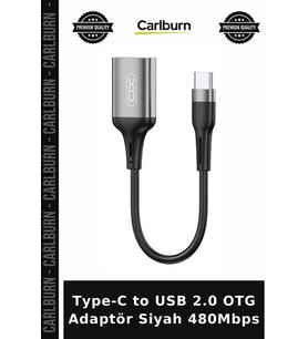 Type-C to USB 2.0 OTG Adaptör Siyah 480Mbps Bilgisayar Fonksiyonel Aygıt