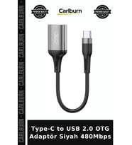 Type-C to USB 2.0 OTG Adaptör Siyah 480Mbps Bilgisayar Fonksiyonel Aygıt