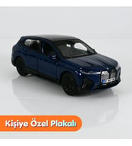 BMW iX Metal Araba Lacivert - Kişiye Özel Plakalı (1:36 Ölçek)