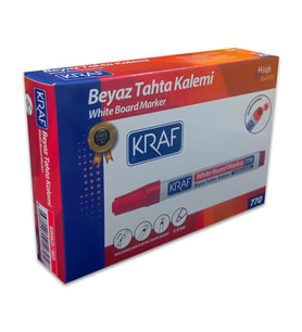 Kraf Doldurulabilir Beyaz Tahta Kalemi Kırmızı 12li Kutu 770