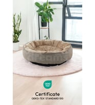 Lüks Kedi ve Köpek Yatağı, Kaymaz Altlık, Yıkanabilir, Sertifikalı Kumaş