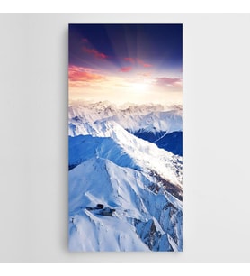 Dağlar Üzerinden Gün Doğumu Panoramik Kanvas Tablo