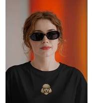 Poodle Köpek Baskılı Kadın Oversize Tişört – Minimal Poodle Tasarım