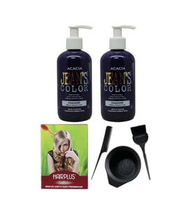Saç Boyası Eflatun 250ml 2ad, Saç Açıcı Ve Fluweel Saç Boya Kabı Seti