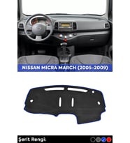 Nıssan Mıcra March (2005-2009) 3d Torpido Koruma Kılıfı - Ön Göğüs Kaplama - Mavi Şerit