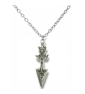 Ok Ucu Şeytan Kolye – Gotik Tarz Unisex Metal Aksesuar (Gümüş)