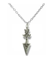 Ok Ucu Şeytan Kolye – Gotik Tarz Unisex Metal Aksesuar (Gümüş)