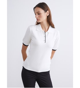 LCW Vision Ekru Polo Yaka Kadın Triko Kazak