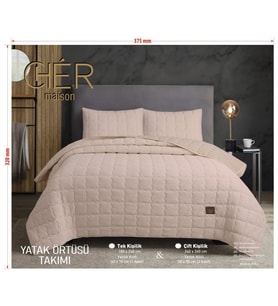 Cher Çift Kişilik Yatak Örtüsü - 240x260 cm - Pvc Orijinal Çantalı (KAHVE)