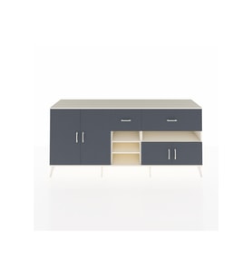 Hyperion Konsol 5 Raflı 2 Çekmeceli 4 Kapaklı 220x44x99 Aytaşı-Antrasit