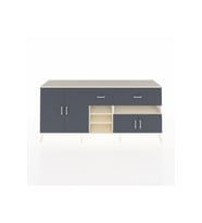Hyperion Konsol 5 Raflı 2 Çekmeceli 4 Kapaklı 220x44x99 Aytaşı-Antrasit