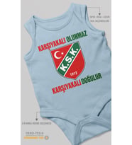 Karşıyakalı olunmaz, mesajlı Sıfır Kollu Bebek Zıbını %100 Pamuk