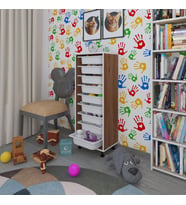 Kenzlife sepetli mutfak dolabı ruberu cvz 122x45x30 banyo oyuncak çamaşır beyaz 9 lu sepet (Karışık)