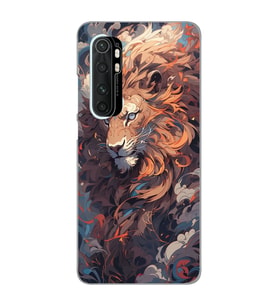 Xiaomi Mi Note 10 LITE Uyumlu Aslan Tasarımlı Şeffaf Telefon Kılıfı