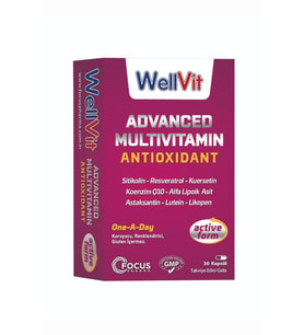 Wellvit Advanced Multivitamin 30 Kapsül (Bordo)