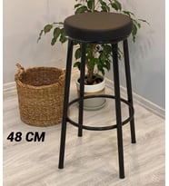 GRANDE HOME  TABURE  SİYAH - SİYAH MİNDER 48 CM