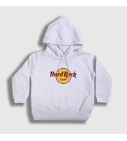 Presmono Unisex Çocuk Beyaz Logo Hard Rock Cafe Kapüşonlu Sweatshirt 371820tt (Beyaz)