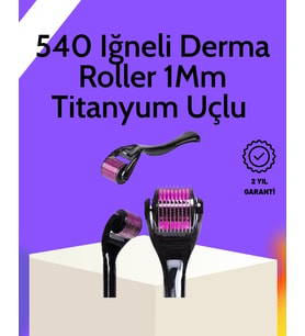 Evde Güvenli Kullanım İçin Titanyum Derma Roller - Siyah Saplı