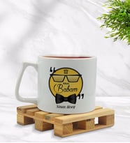 BK Gift Kişiye Özel Kral Babam Tasarımlı Middle Beyaz Kupa Bardak - Model 1